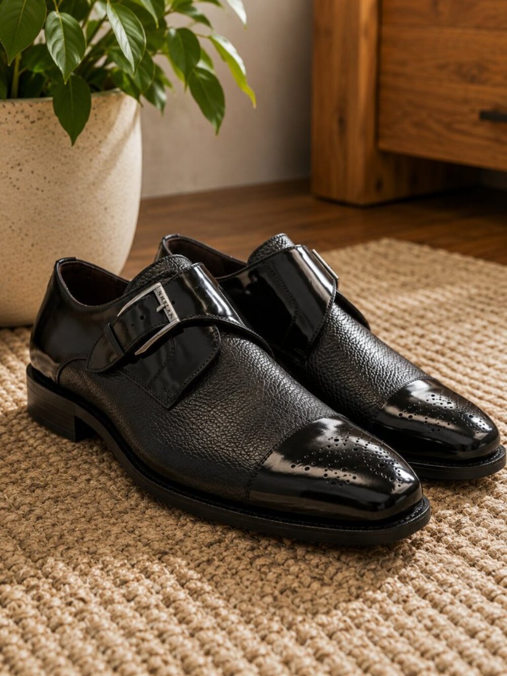 NEW Mezlan Men's Phoenix Slip-On Loafer Black Leather Dress Shoes